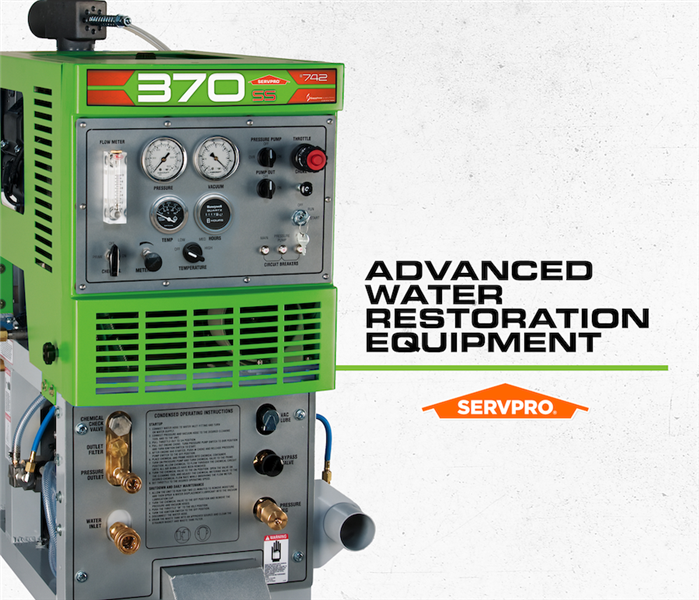 SERVPRO advanced water restoration equipment sign